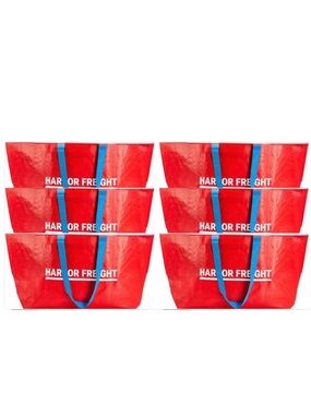 HARBOR FREIGHT 19 Gallon XXL Polypropylene Carry Bag Red/Blue  - set of 6